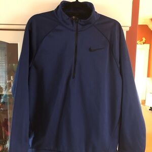 Men’s Nike Pull Over Sweatshirt, Three Quarter Zip, Navy Blue, Size Large
